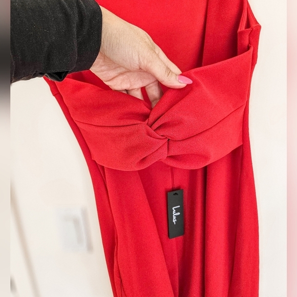 Lulus Devoted Lover Red Backless Knotted Bodycon Mini Dress NWT - Picture 10 of 16